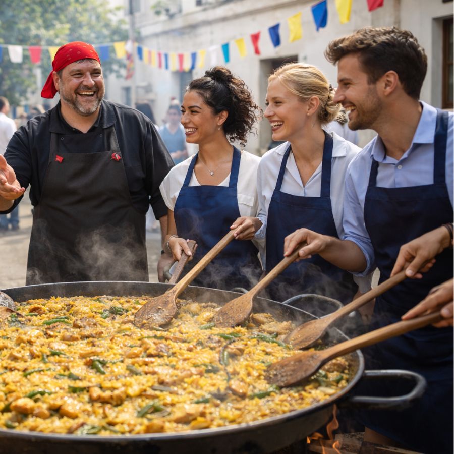 Team building de cocina en Valencia: une a tu equipo alrededor de una paella